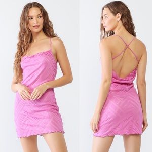 NEW "Check On It" Fuchsia Mesh Dress